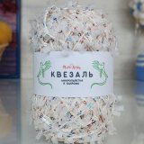 Пряжа M&amp;h КВЕЗАЛЬ 243 молочный с радужным (2 мотка)