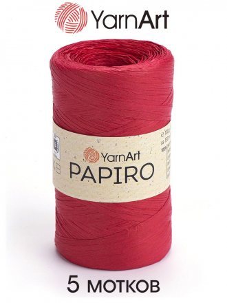 Пряжа Yarnart PAPIRO 1310 красный (5 мотков)