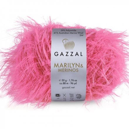Пряжа Gazzal MARILYN &amp; MERINOS 8256 розовый (5 мотков)