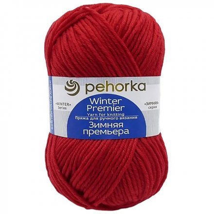 Пряжа Пехорка ЗИМНЯЯ ПРЕМЬЕРА 06 красный (10 мотков)