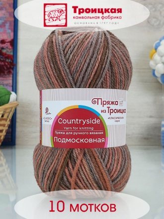 Пряжа Троицкая ПОДМОСКОВНАЯ 2602 принт (10 мотков)