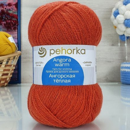 Пряжа Пехорка АНГОРСКАЯ ТЕПЛАЯ 189 яр.оранж (5 мотков)