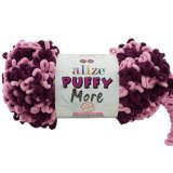 Пряжа Alize PUFFY MORE 6278 розовый/цикламен (2 мотка)