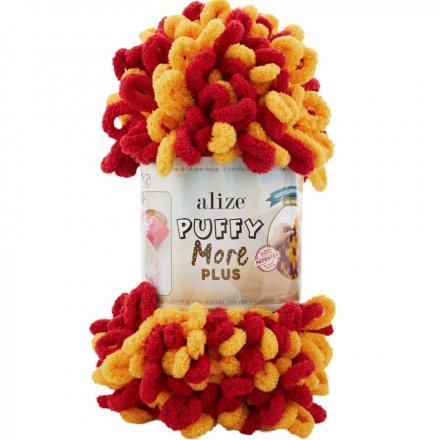 Пряжа Alize PUFFY MORE PLUS 6630 принт (2 мотка)