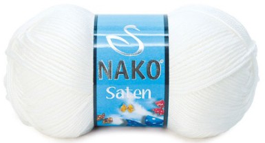 Пряжа Nako SATEN 100 208 белый