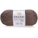 Пряжа Gazzal BABY COTTON 205 501 коричневый (10 мотков)