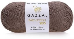 Пряжа Gazzal BABY COTTON 205 501 коричневый (10 мотков)