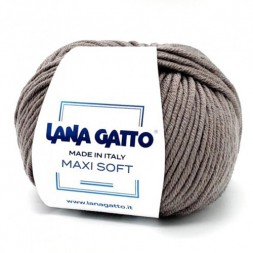 Пряжа Lana Gatto MAXI SOFT 13777 зеленовато-серый