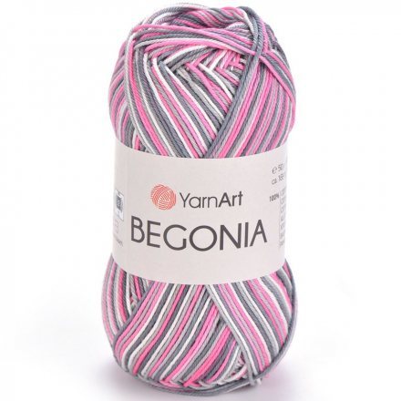 Пряжа Yarnart BEGONIA MELANGE 504 роз/серый/белый (5 мотков)