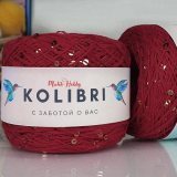 Пряжа M&amp;h KOLIBRI 097 красный с золотом (2 мотка)