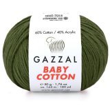 Пряжа Gazzal BABY COTTON 3463 хаки (5 мотков)