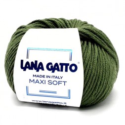 Пряжа Lana Gatto MAXI SOFT 13278 т.зеленый