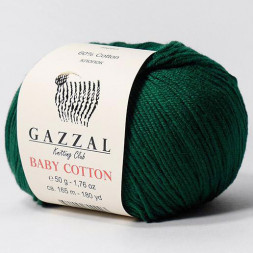 Пряжа Gazzal BABY COTTON 3467 т.зеленый (10 мотков)