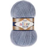 Пряжа Alize ANGORA REAL 40 221 св.джинс (5 мотков)