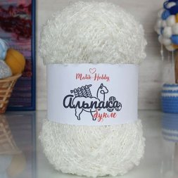 Пряжа M&amp;h АЛЬПАКА БУКЛЕ 2301 белый (5 мотков)