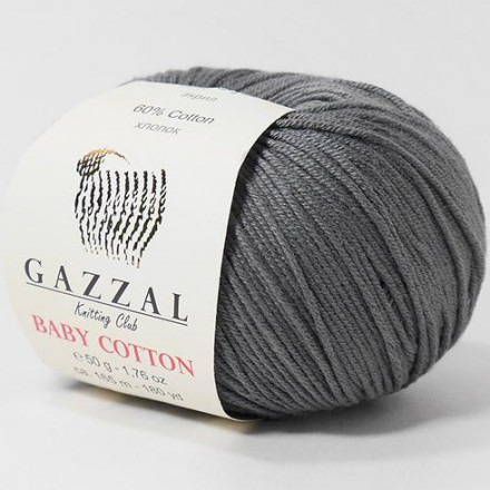 Пряжа Gazzal BABY COTTON 3450 т.серый