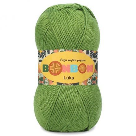 Пряжа Nako BONBON LUKS 98674 зел.яблоко (5 мотков)