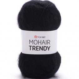 Пряжа Yarnart MOHAIR TRENDY 102 черный (5 мотков)