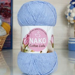 Пряжа Nako COTTON LUKS 97565 голубой (5 мотков)