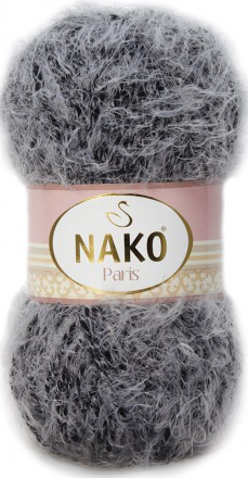 Пряжа Nako PARIS 21305 серо-черный