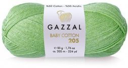 Пряжа Gazzal BABY COTTON 205 508 салат (10 мотков)
