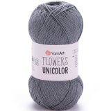 Пряжа Yarnart FLOWERS UNICOLOR 744 серый (5 мотков)