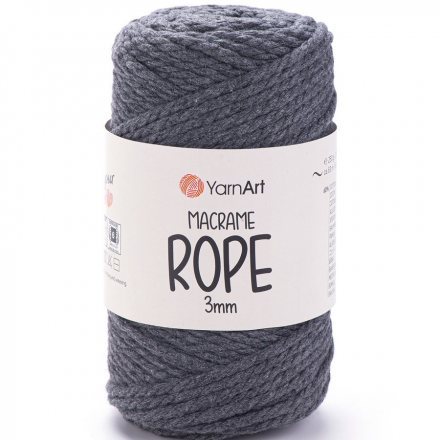 Пряжа Yarnart MACRAME ROPE 3MM 758 т.серый (4 мотка)