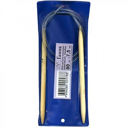 Спицы круговые бамбук Gamma 80 см, № 7.5