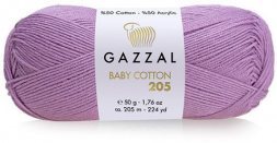 Пряжа Gazzal BABY COTTON 205 510 сирень (10 мотков)