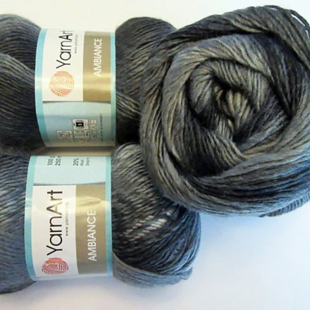 Пряжа Yarnart AMBIANCE 159 антрацит/серый (5 мотков)