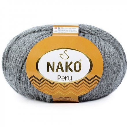 Пряжа Nako PERU 194 серый меланж (5 мотков)
