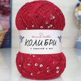 Пряжа M&amp;h KOLIBRI 047 красный с серебром (2 мотка)