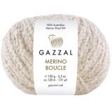 Пряжа Gazzal MERINO BOUCLE 3761 кремовый (3 мотка)