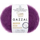 Пряжа Gazzal SUPER KID MOHAIR 64410 т.сирень (6 мотков)