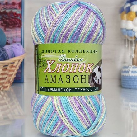 Пряжа Color City АМАЗОНКА МЕЛАНЖ 133 сир/бир/св.желт (10 мотков)