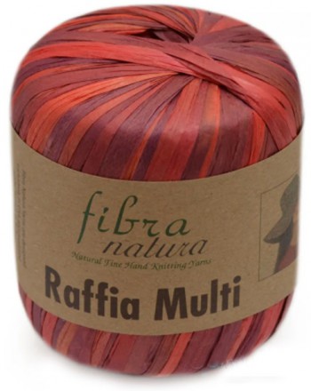 Пряжа Fibra Natura RAFFIA MULTI 117-02 красный меланж