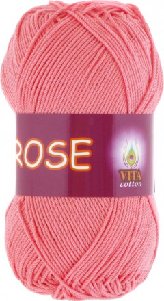Пряжа Vita cotton ROSE 3905 розовый коралл