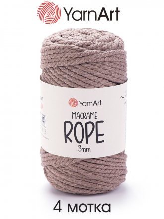Пряжа Yarnart MACRAME ROPE 3MM 768 песок (4 мотка)