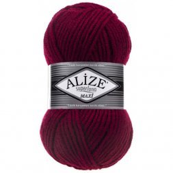 Пряжа Alize SUPERLANA MAXI 390 т.красный (5 мотков)