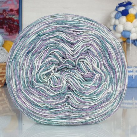 Пряжа Рассказовская АНГОРКА МЕЛАНЖ 64 бел/ментол/т.сирень (2 мотка)