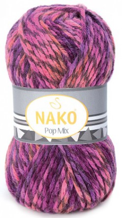 Пряжа Nako POP MIX 86595 вишня/сирень