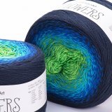 Пряжа Yarnart FLOWERS 300 т.синий/василек/зеленый (2 мотка)