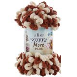 Пряжа Alize PUFFY MORE PLUS 8010 бежевый/терракот (2 мотка)
