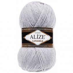 Пряжа Alize LANAGOLD 684 пепел меланж (5 мотков)