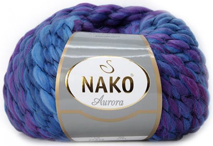 Пряжа Nako AURORA 2754 сирен/син принт (4 мотка)