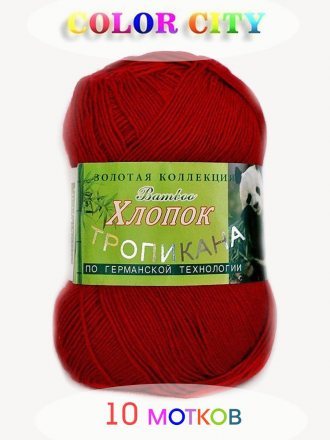 Пряжа Color City ТРОПИКАНА 126 красный (10 мотков)