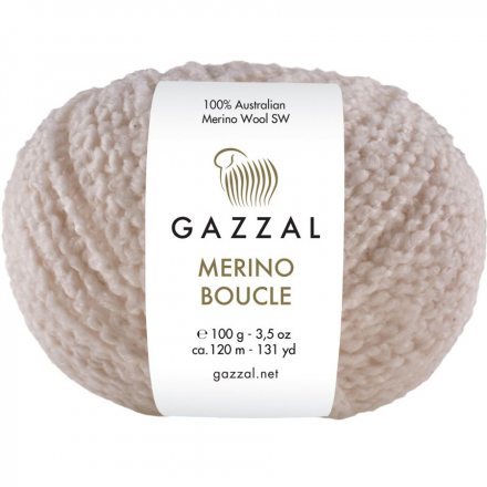 Пряжа Gazzal MERINO BOUCLE 3764 св.бежевый (3 мотка)