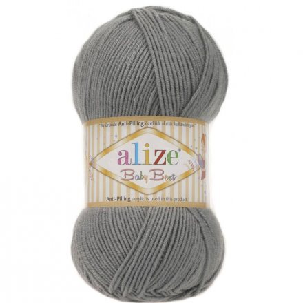 Пряжа Alize BABY BEST 344 серый (5 мотков)