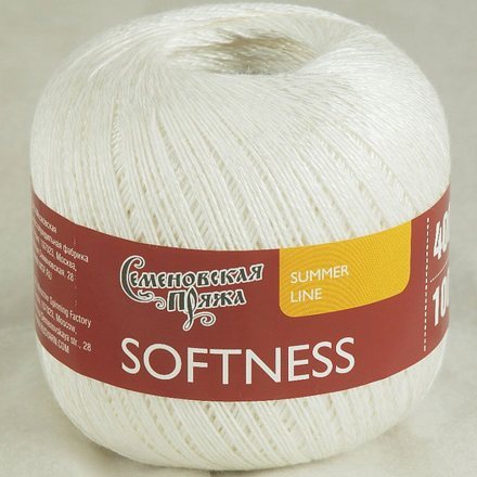 Пряжа Семеновская НЕЖНОСТЬ 110700 белый супер (5 мотков)
