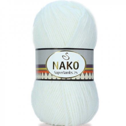 Пряжа Nako SUPERLAMBS 25 208 белый (5 мотков)